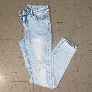 Light-wash Ripped Jeans